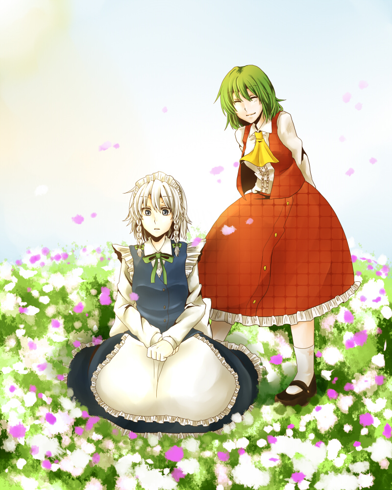 izayoi sakuya and kazami yuuka (touhou) drawn by jikasei