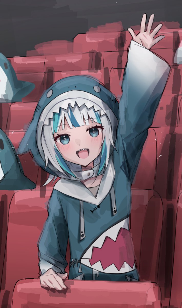 gawr gura (hololive and 1 more) drawn by kanju