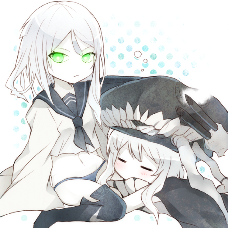 wo-class aircraft carrier and ta-class battleship (kantai collection) drawn by hiiragi_souren