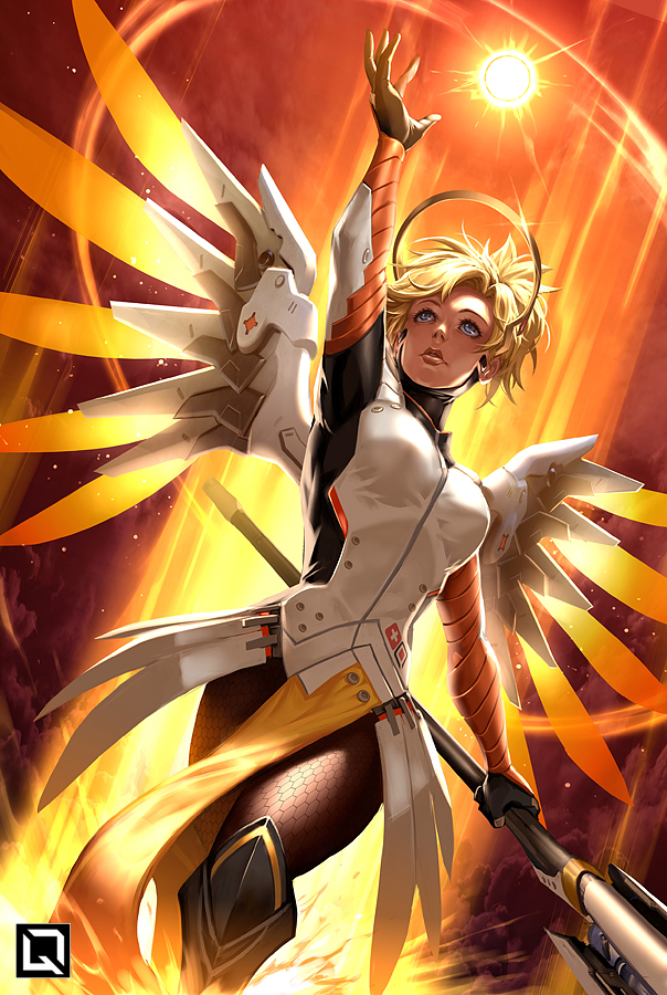 mercy (overwatch and 1 more) drawn by kuroi-tsuki
