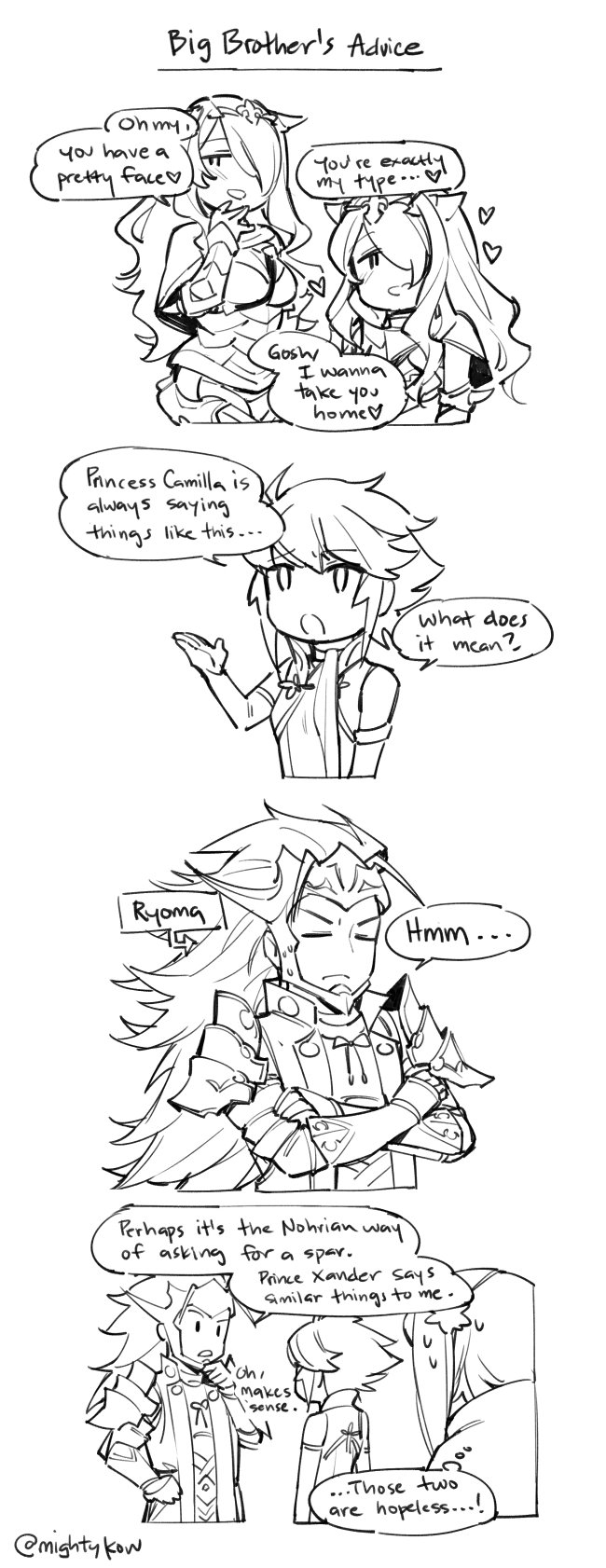 camilla, sakura, xander, hinoka, and ryoma (fire emblem and 1 more) drawn by ge-b
