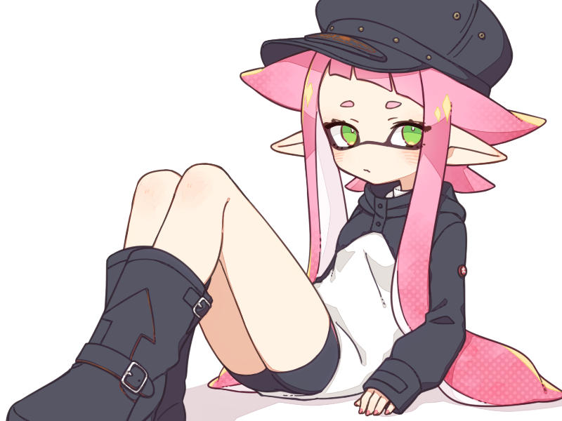 inkling player character and inkling girl (splatoon) drawn by inuowour