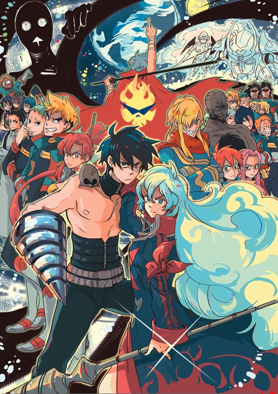 yoko littner, nia teppelin, simon, kamina, boota, and 22 more (tengen toppa gurren lagann and 1 more) drawn by hoshitsu