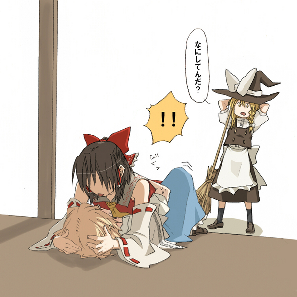hakurei reimu, kirisame marisa, and alice margatroid (touhou) drawn by torinone