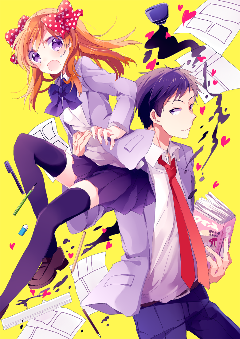 sakura chiyo and nozaki umetarou (gekkan shoujo nozaki-kun) drawn by bcoca