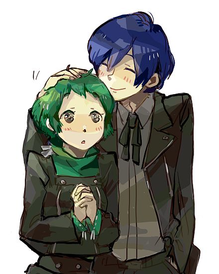 yuuki makoto and yamagishi fuuka (persona and 1 more) drawn by sutei_(giru)