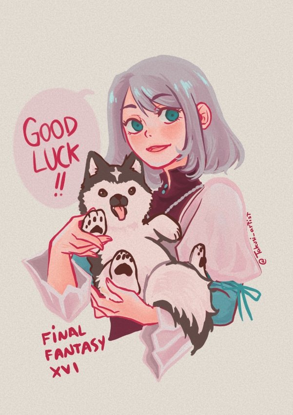 jill warrick and torgal (final fantasy and 1 more) drawn by takusifair