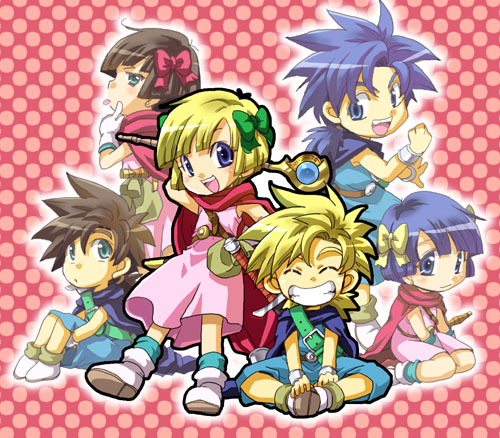 hero's daughter and hero's son (dragon quest and 1 more) drawn by chiezo