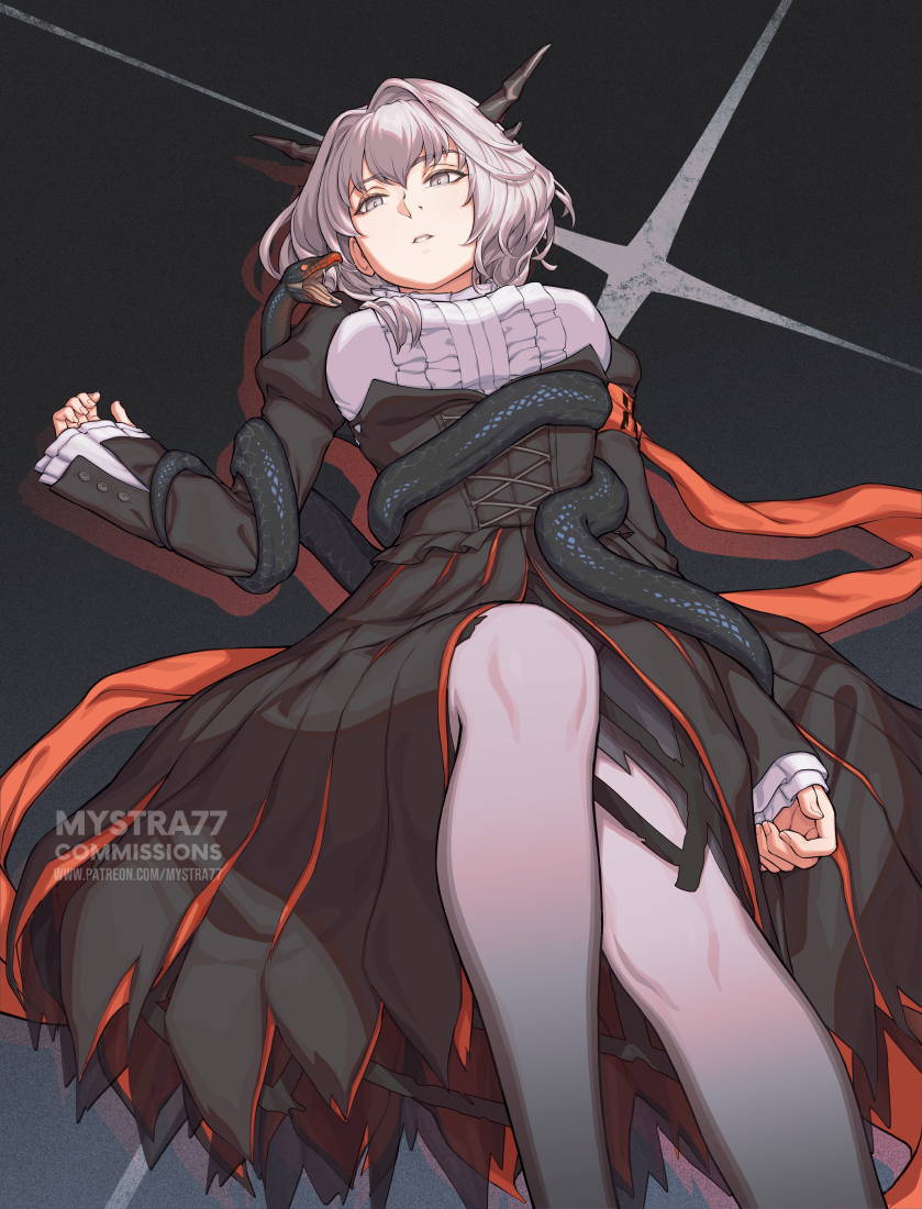 talulah and duke kashchey (arknights) drawn by mystra77