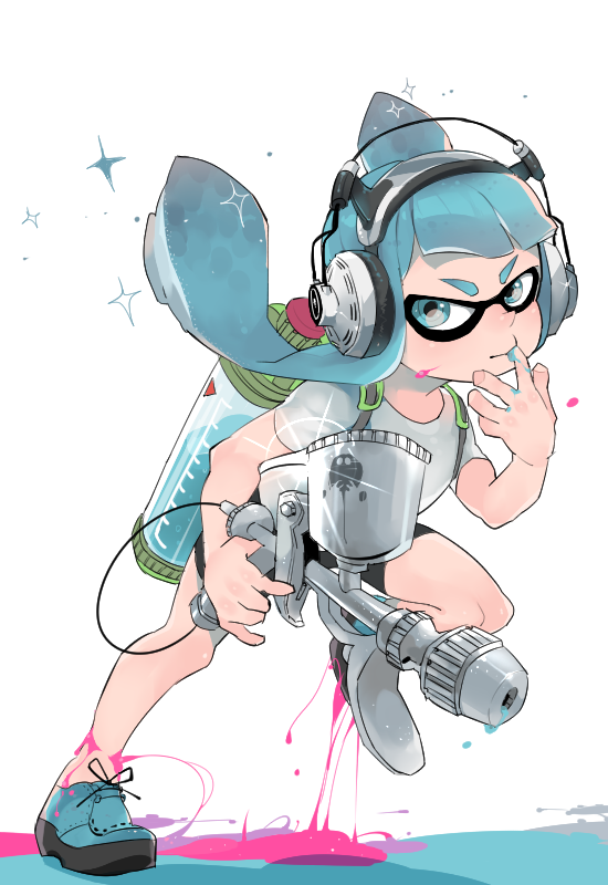 inkling player character and inkling girl (splatoon and 1 more) drawn by 81push