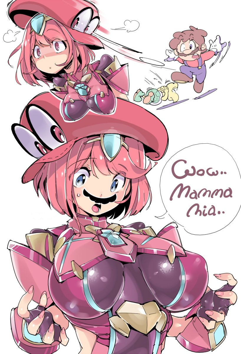 pyra, mario, and koopa troopa (mario and 3 more) drawn by chris_(mario)