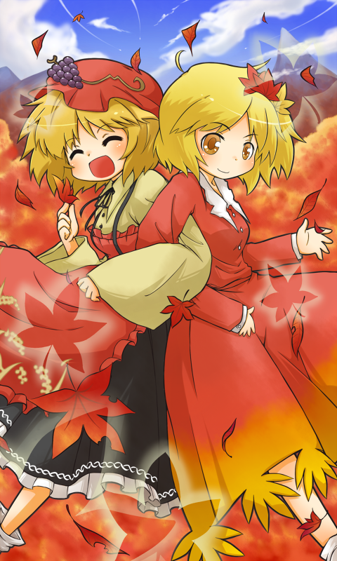 aki minoriko and aki shizuha (touhou) drawn by viva!!