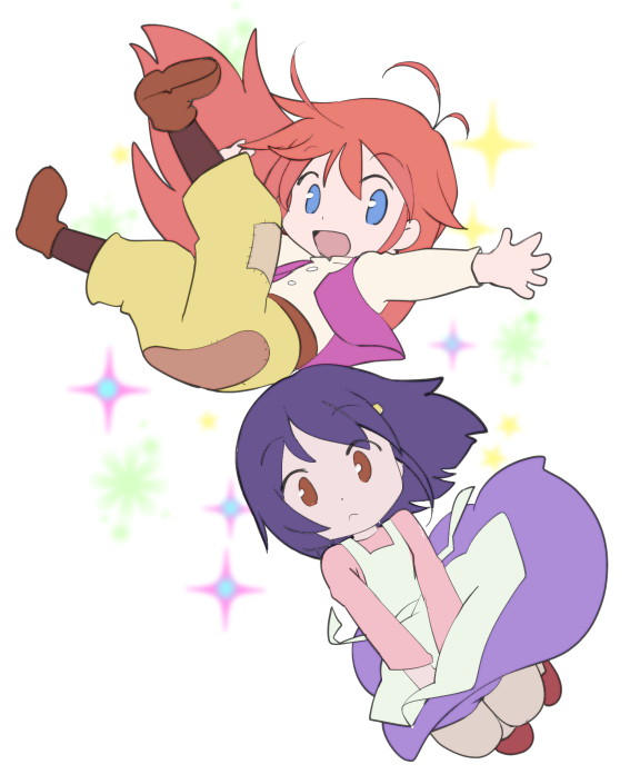 kokomine cocona, papika, gretel, and hansel (flip flappers and 1 more) drawn by ikuta_takanon