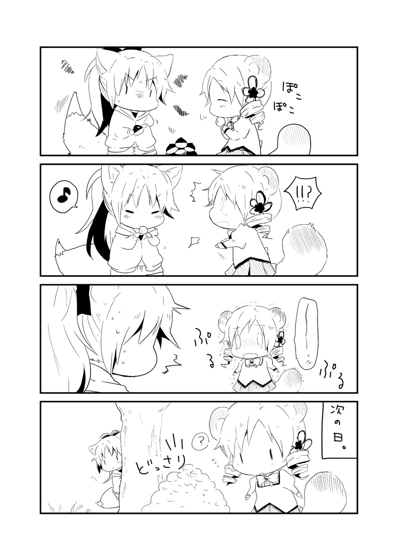 sakura kyoko and tomoe mami (mahou shoujo madoka magica) drawn by nori_senbei
