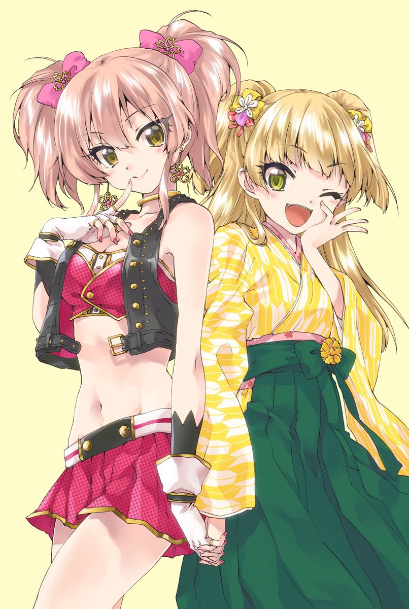 jougasaki mika and jougasaki rika (idolmaster and 1 more) drawn by kuroi_mimei