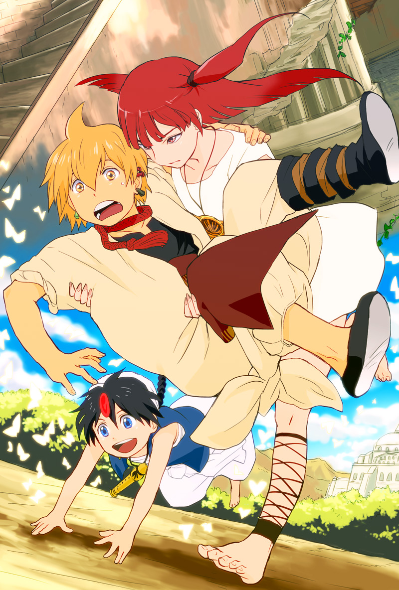 morgiana, aladdin, and alibaba saluja (magi the labyrinth of magic) drawn by tobita