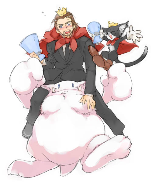 moogle, cait sith, and reeve tuesti (final fantasy and 1 more) drawn by toujou_sakana