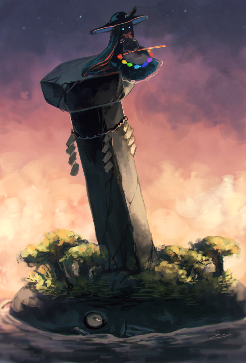 hinanawi tenshi and namazu (touhou) drawn by koto_inari