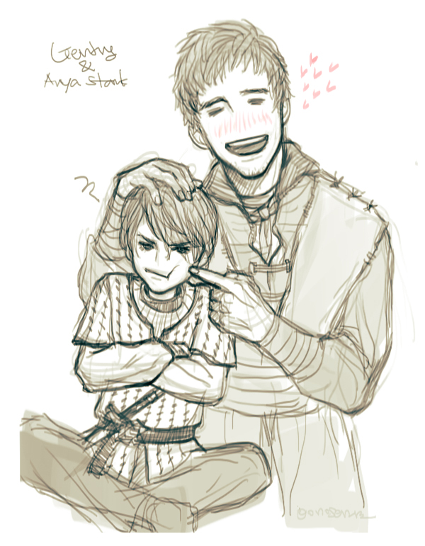 arya stark and gendry (a song of ice and fire and 1 more) drawn by j_(onose1213)