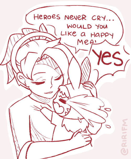 mercy and d.va (overwatch and 1 more) drawn by riri_mon