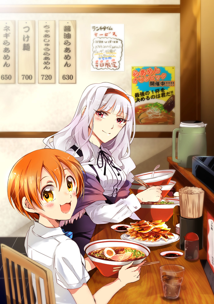 shijou takane and hoshizora rin (idolmaster and 2 more) drawn by gen_(enji)