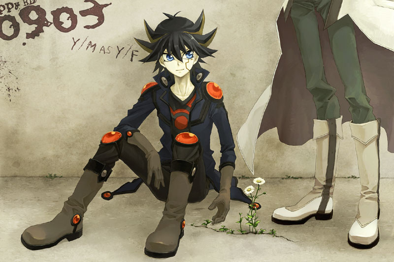 fudo yusei and jack atlas (yu-gi-oh! and 1 more) drawn by nishikiori