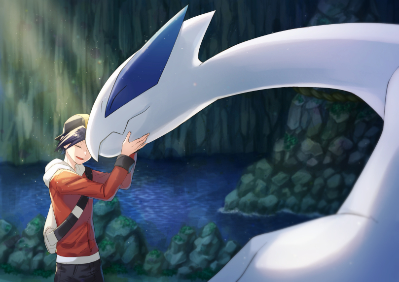 ethan and lugia (pokemon and 1 more) drawn by yuki_lio
