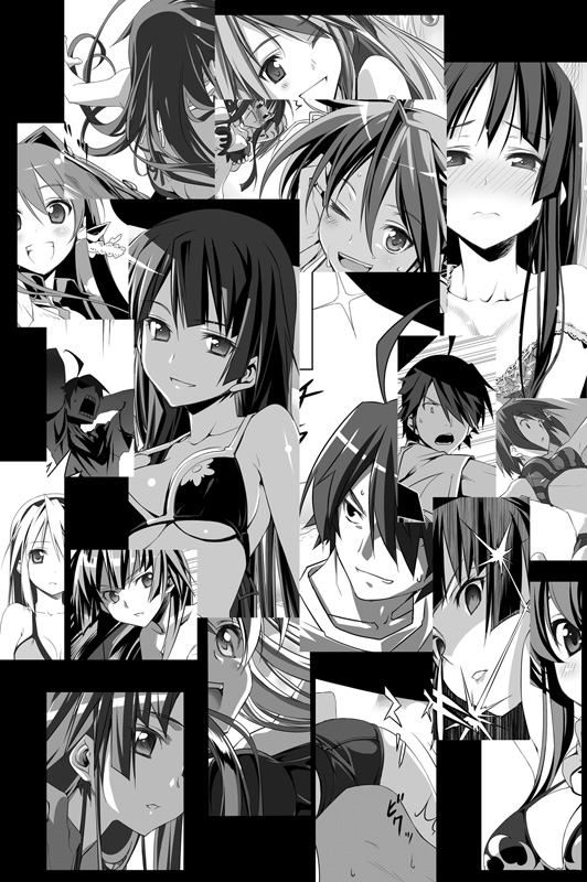 akiyama mio, yoko littner, senjougahara hitagi, fujibayashi kyou, araragi koyomi, and 1 more (k-on! and 4 more) drawn by himura_kiseki