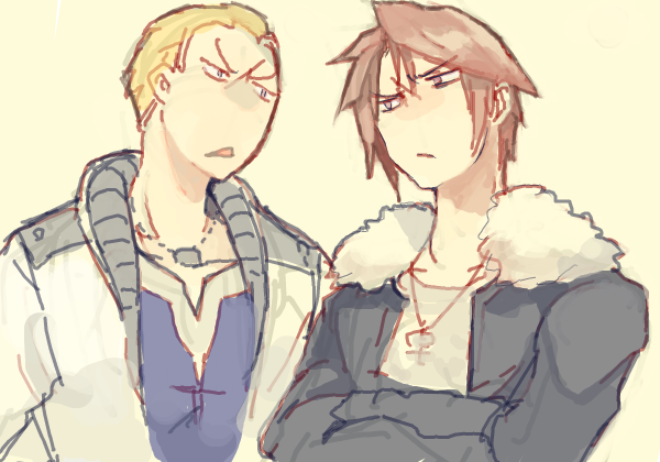 squall leonhart and seifer almasy (final fantasy and 1 more) drawn by medu_(rubish)