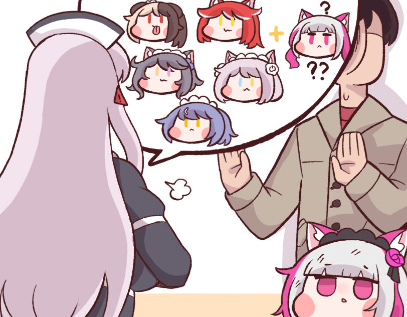 commander, poi, hachiko of castling, perrault, black lilith, and 3 more (last origin) drawn by bulga