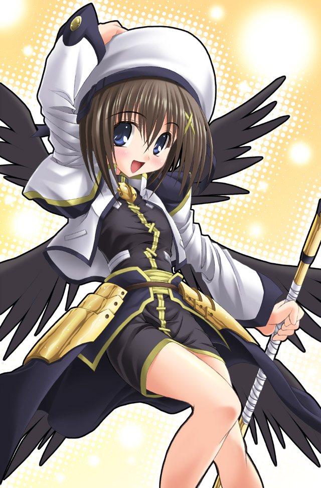 yagami hayate and schwertkreuz (lyrical nanoha and 2 more) drawn by noritama_(gozen)