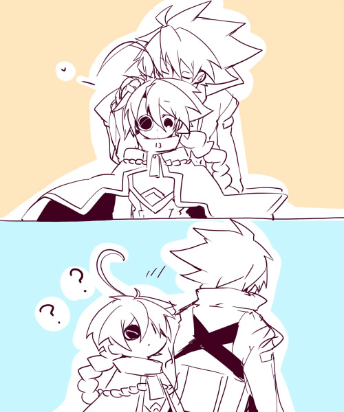 ragna the bloodedge and nu-13 (blazblue) drawn by kuro_yuzu