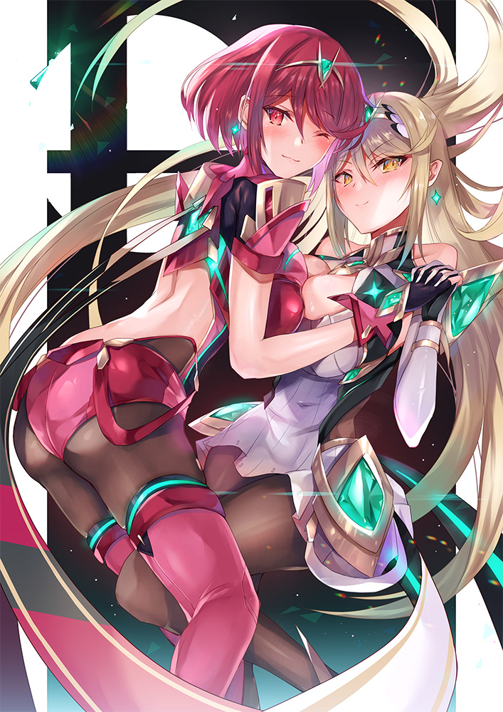 pyra and mythra (xenoblade chronicles and 2 more) drawn by inoue_takuya_(tactactak)
