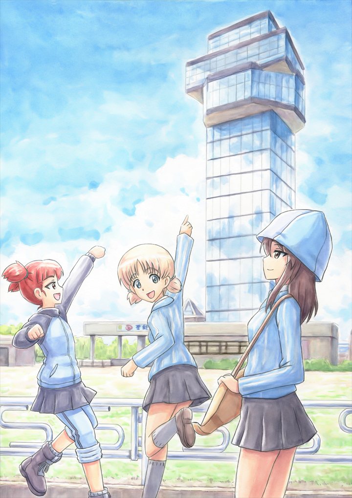 mika, aki, and mikko (girls und panzer) drawn by omachi_(slabco)