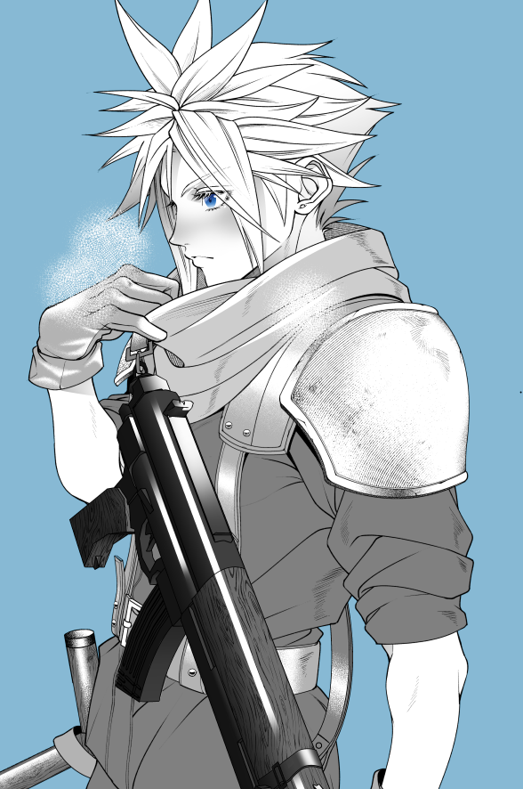 cloud strife (final fantasy and 2 more) drawn by ko102k1