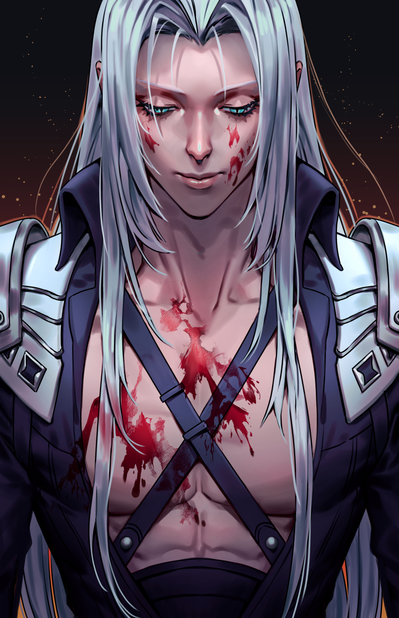 sephiroth (final fantasy and 1 more) drawn by solthrys