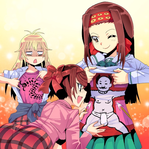 saemonza, tsuruki shizuka, and matsukaze rin (girls und panzer and 1 more) drawn by mitsurou
