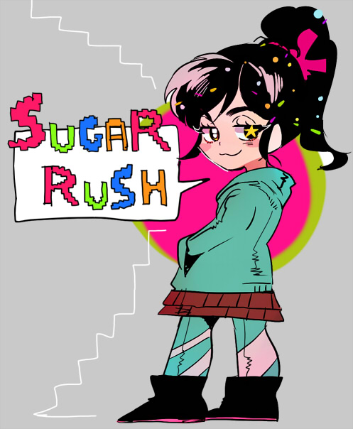 vanellope von schweetz (wreck-it ralph) drawn by kyouichi