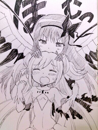akemi homura, kaname madoka, ultimate madoka, and akuma homura (mahou shoujo madoka magica and 1 more) drawn by komadohazime