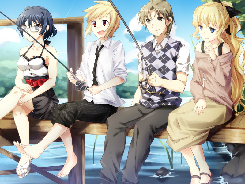 satou lilly, hakamichi shizune, nakai hisao, and satou akira (katawa shoujo)