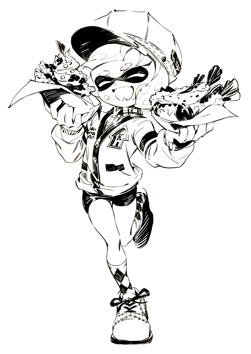 inkling player character and inkling girl (splatoon and 1 more) drawn by wadanaka