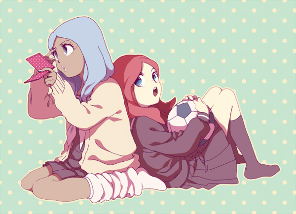 zaizen touko and urabe rika (inazuma eleven) drawn by yui_ko