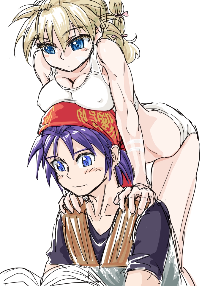 kid and serge (chrono cross) drawn by s-a-murai