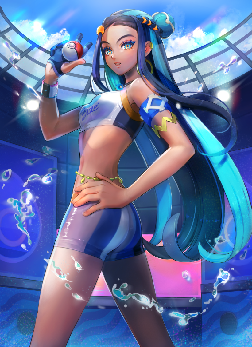 nessa (pokemon and 1 more) drawn by mitama_(mokochiko)