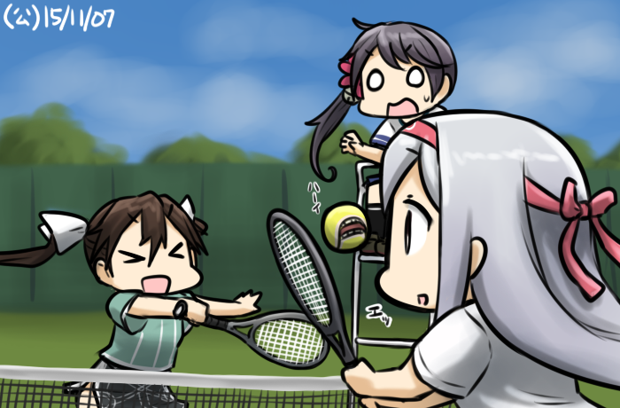 shoukaku, akebono, and tone (kantai collection) drawn by hamu_koutarou