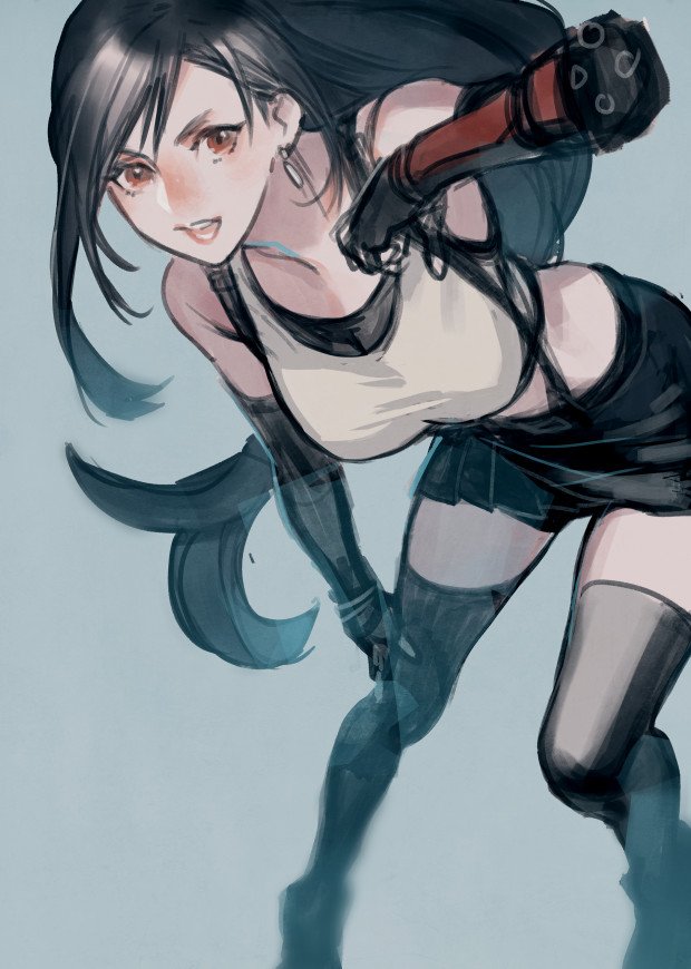 tifa lockhart (final fantasy and 2 more) drawn by p-nekor
