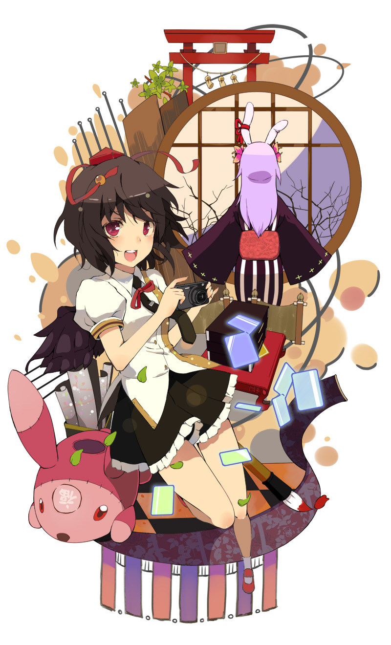 shameimaru aya and reisen udongein inaba (touhou) drawn by evers