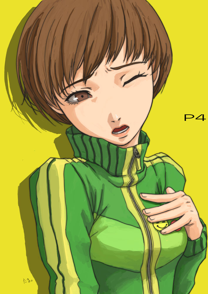 satonaka chie (persona and 1 more) drawn by tama_(tama_sphere)