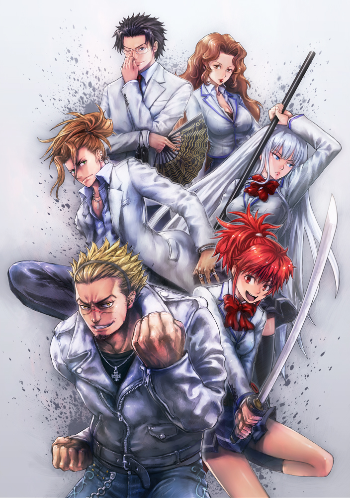 uesugi maito, tokugawa yumi, toyotomi nagi, date masamichi, takeda ken, and 1 more (bushou gakuen) drawn by boyaking