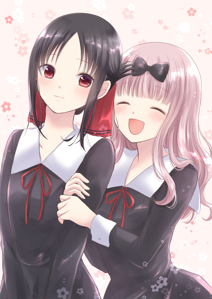 shinomiya kaguya and fujiwara chika (kaguya-sama wa kokurasetai ~tensai-tachi no renai zunousen~) drawn by maekawa_suu
